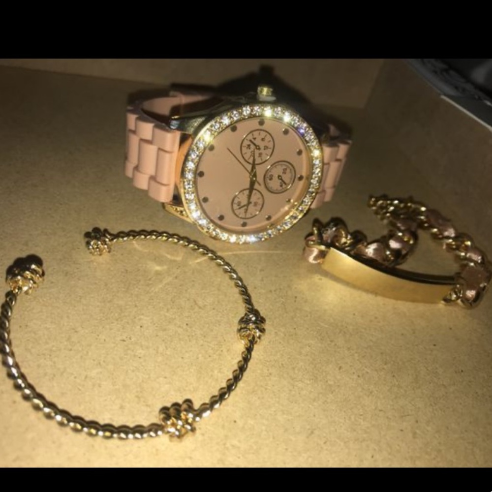 3 piece watch and bracelets set